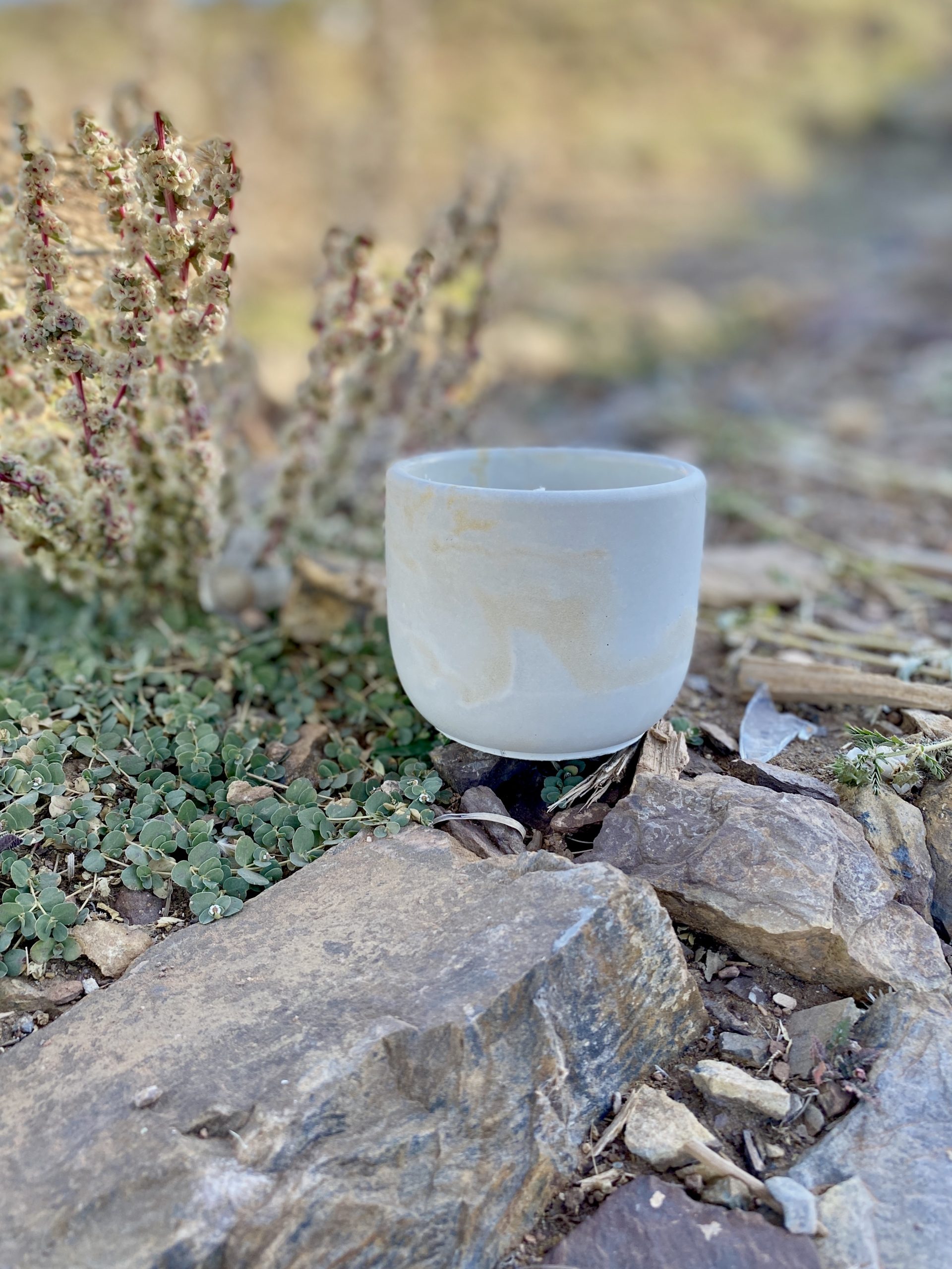 Gold Concrete Candles